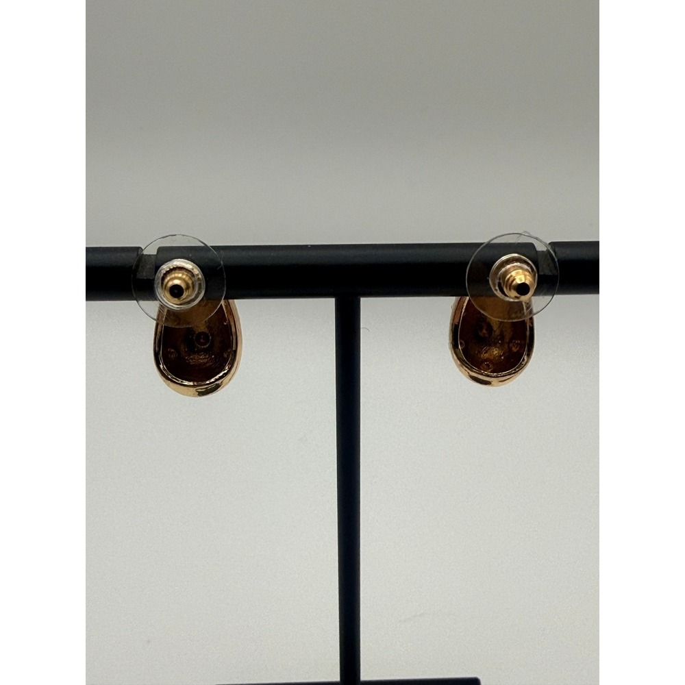 Gold Teardrop Earrings Rhinestones Studs Dangle Hoop Women's Fashion‎ Jewelry - Picture 6 of 7